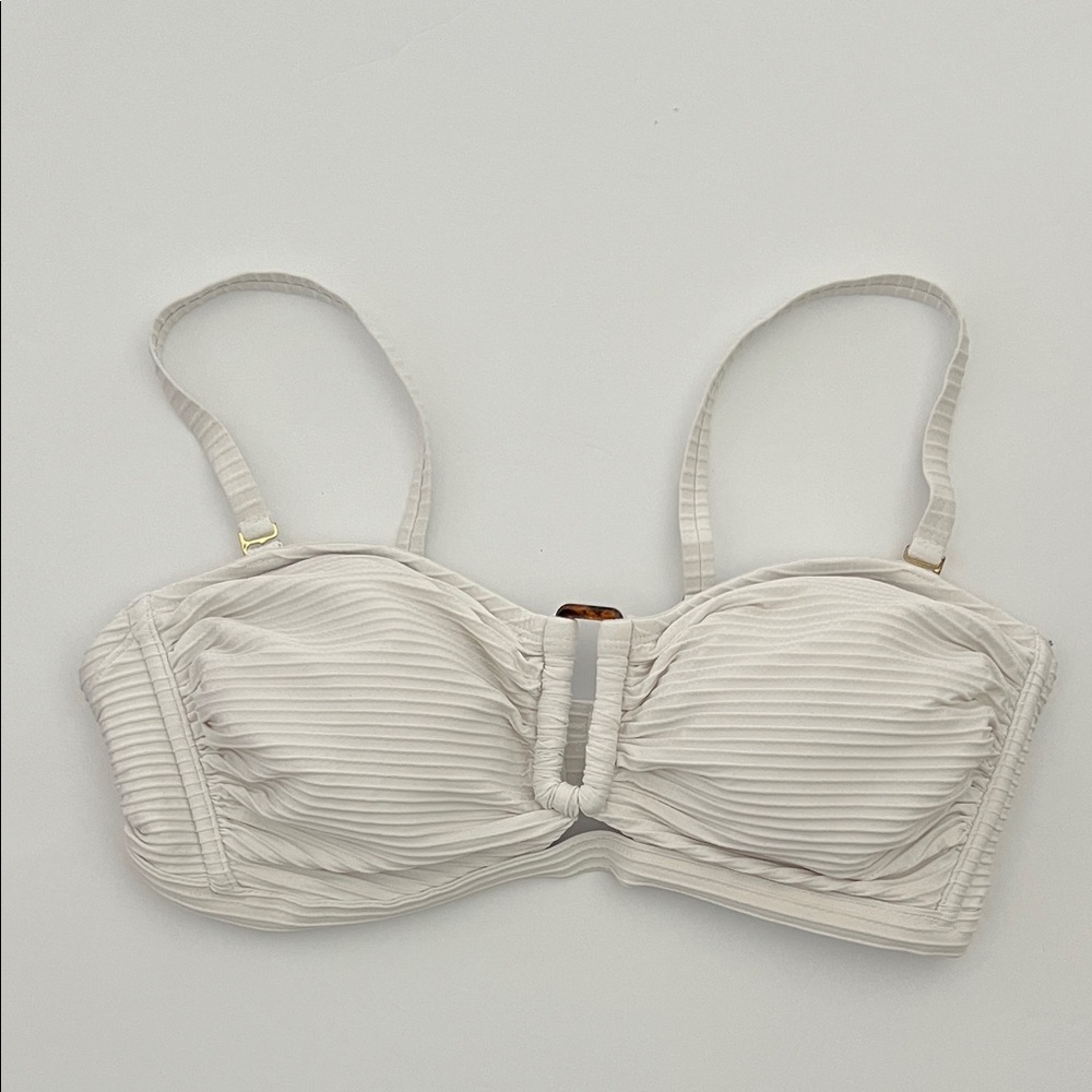 kona sol ribbed bikini top, size d/dd